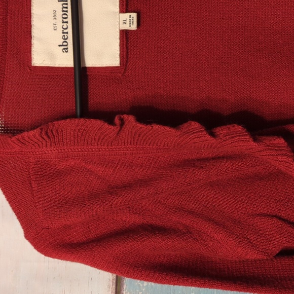 Abercrombie XL Cardigan waterfall cropped sweater maroon - Picture 4 of 4